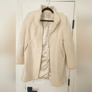 LOFT Cream/Textured Off-White Pea Coat